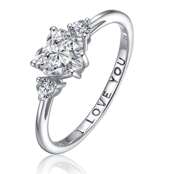 Source Unknown Jewelry - NWT Elegant Sterling Silver Heart Ring